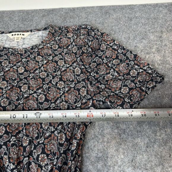 Boden Floral Midi Dress - Black and Pink - Picture 8 of 9